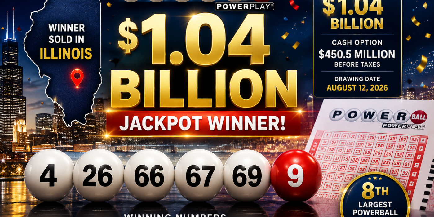 Powerball lottery ticket showing Powerball and Power Play numbers